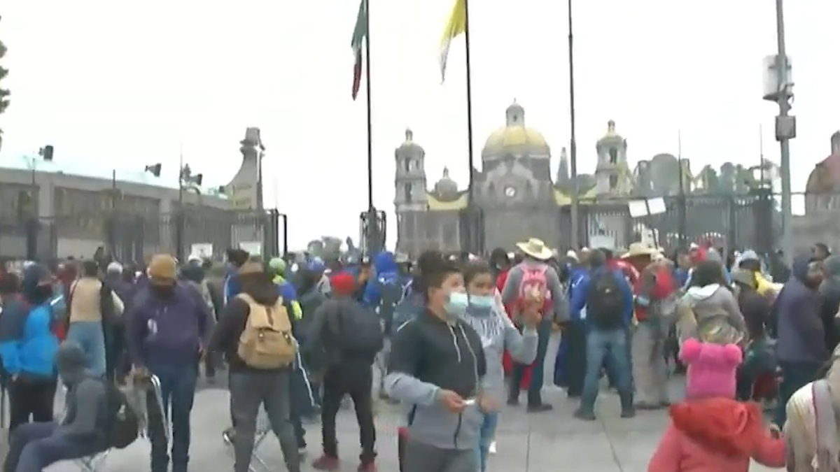 Llegan primera peregrinación de feligreses a la Basílica de Guadalupe