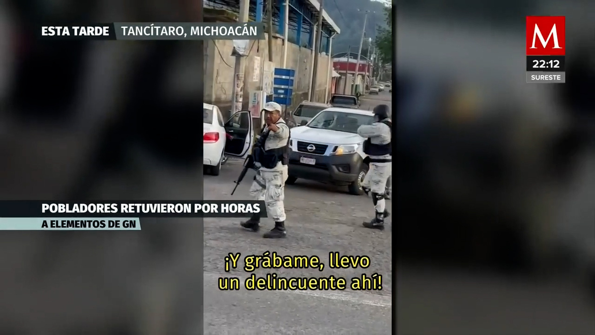 Pobladores de Tancítaro, Michoacán, retuvieron a 6 elementos de la Guardia Nacional