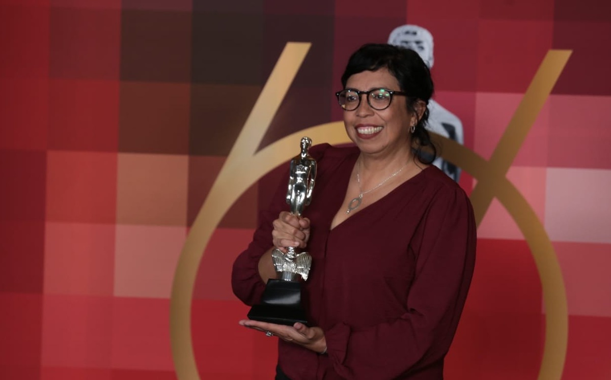 Tatiana Huezo en los Premios Ariel 2022. /Jesús Quintanar