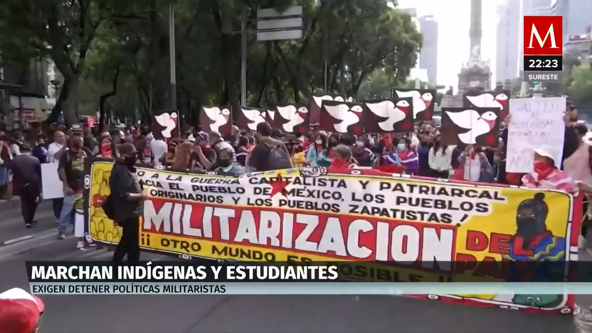 Indígenas marchan en contra de la militarización en México