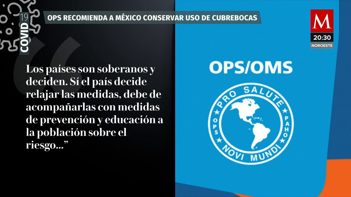 OPS pide a México mantener cubrebocas en lugares cerrados
