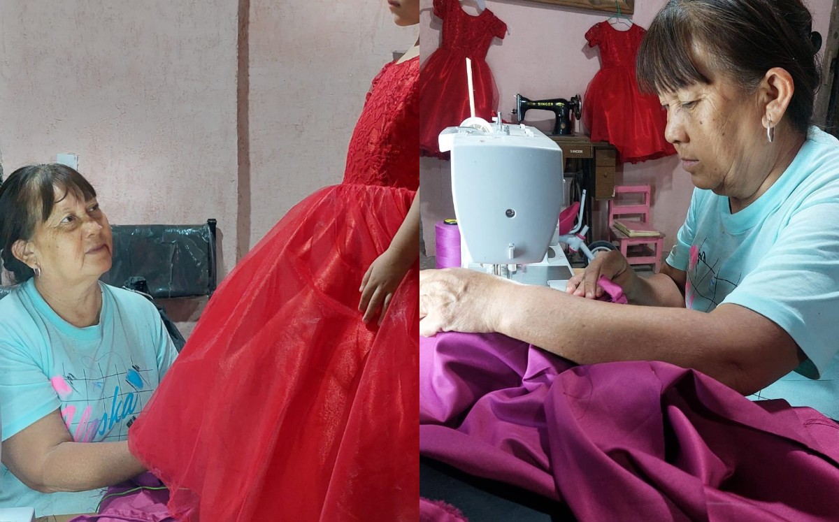 Platica que aprendió a coser por su hermana. (Especial)