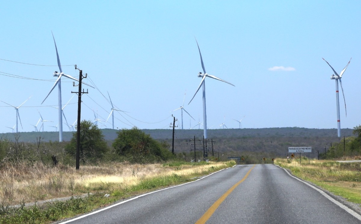 Parque eólico en Tamaulipas. (Yazmín Sánchez)