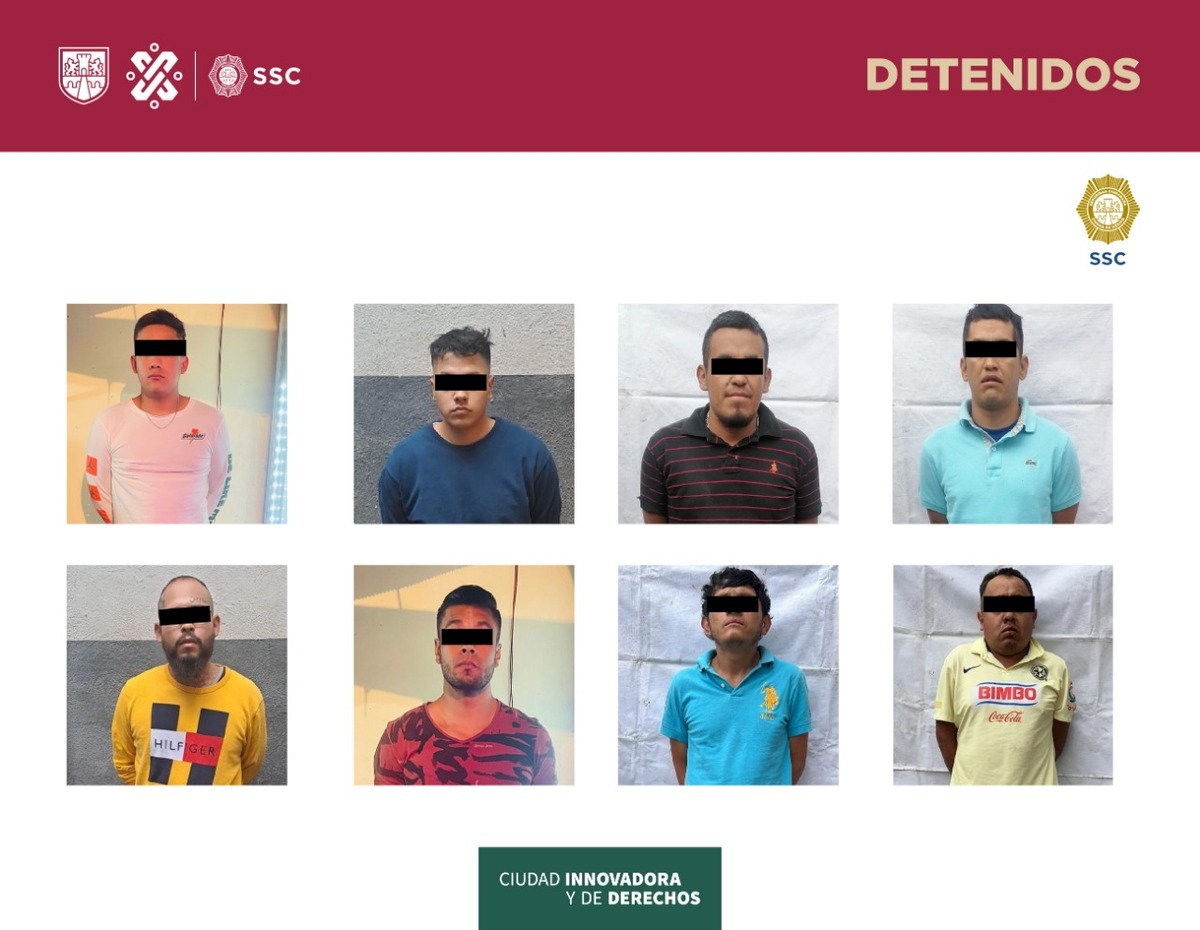 Las ocho personas detenidas fueron llevadas ante el agente del Ministerio Público.
