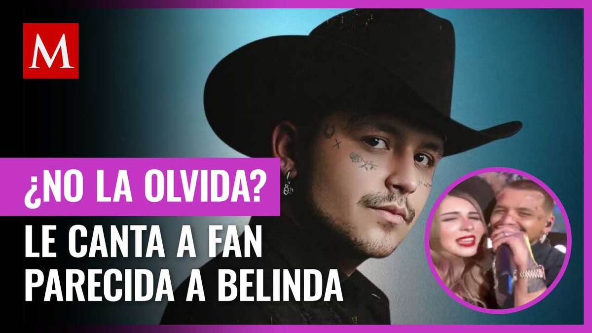Christian Nodal le canta al oído a fan que se parece a Belinda
