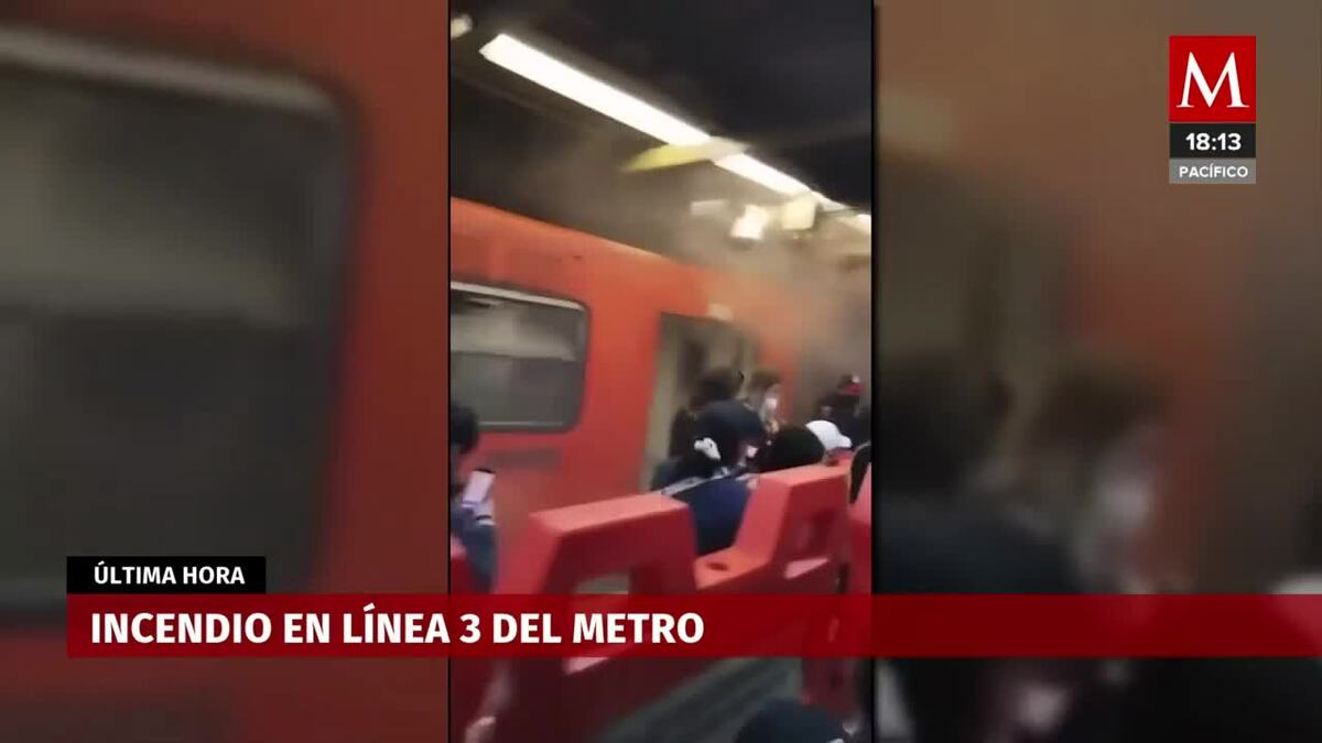 Registran incendio en línea 3 del metro de la CdMx