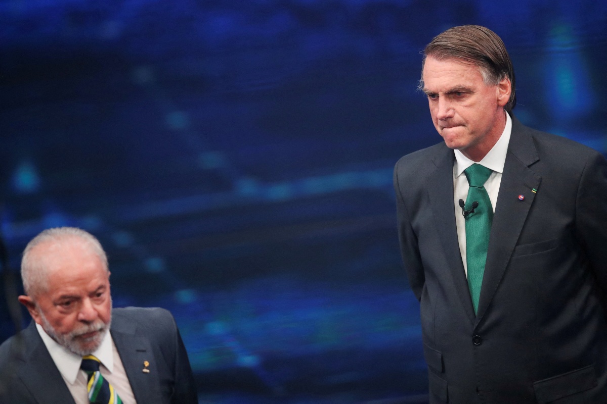 Jair Bolsonaro y Luiz Inácio Lula da Silva en un debate presidencial. (Reuters)