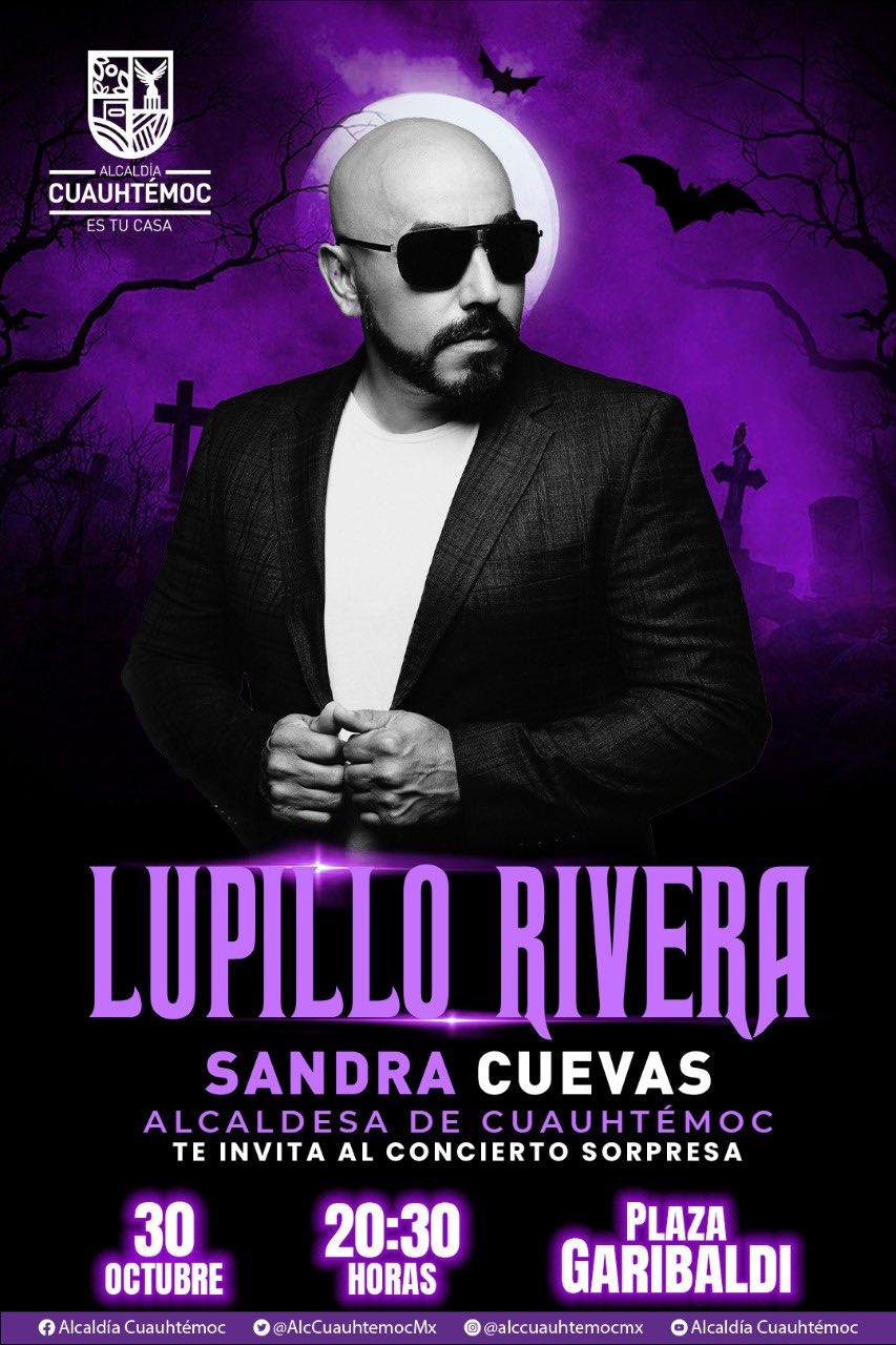 El próximo domingo 30 de octubre en la Plaza Garibaldi.