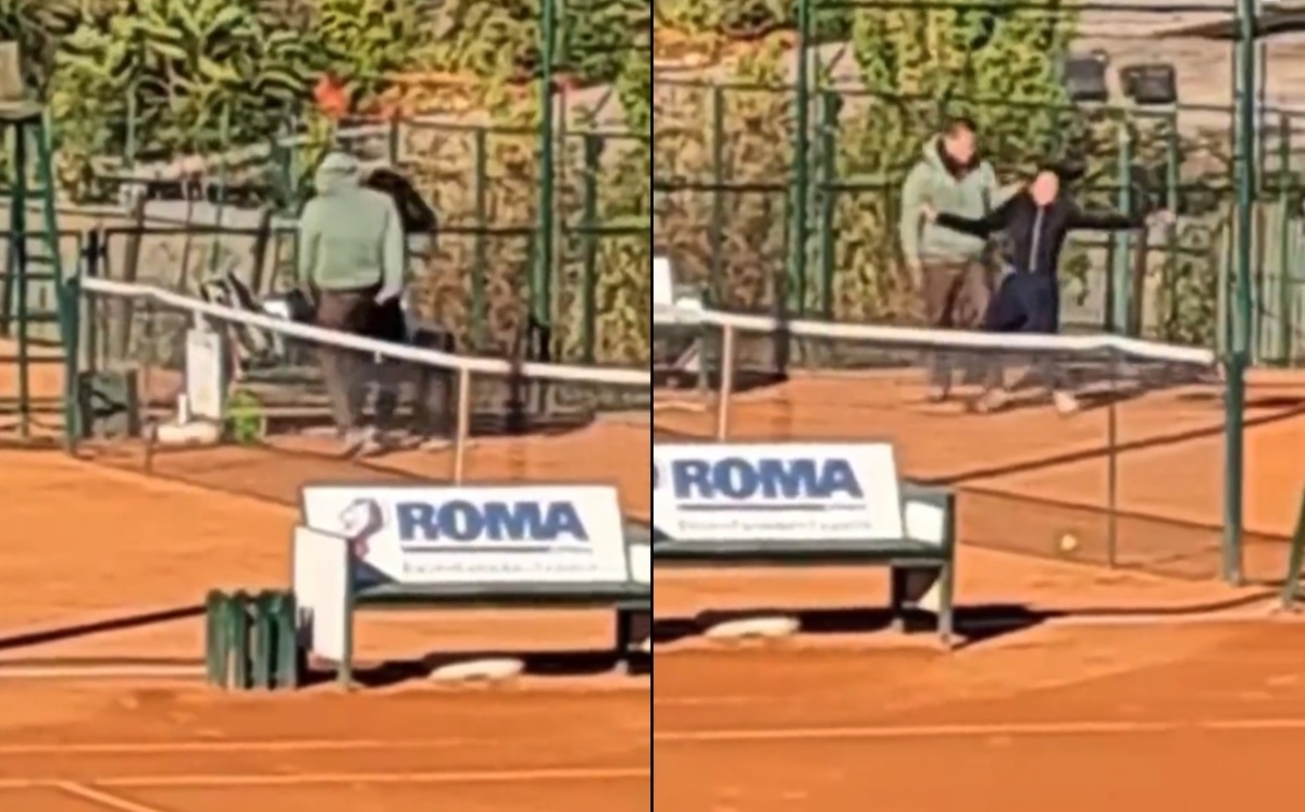 La joven fue agredida por su padre en una cancha de tenis | Twitter @lojzija