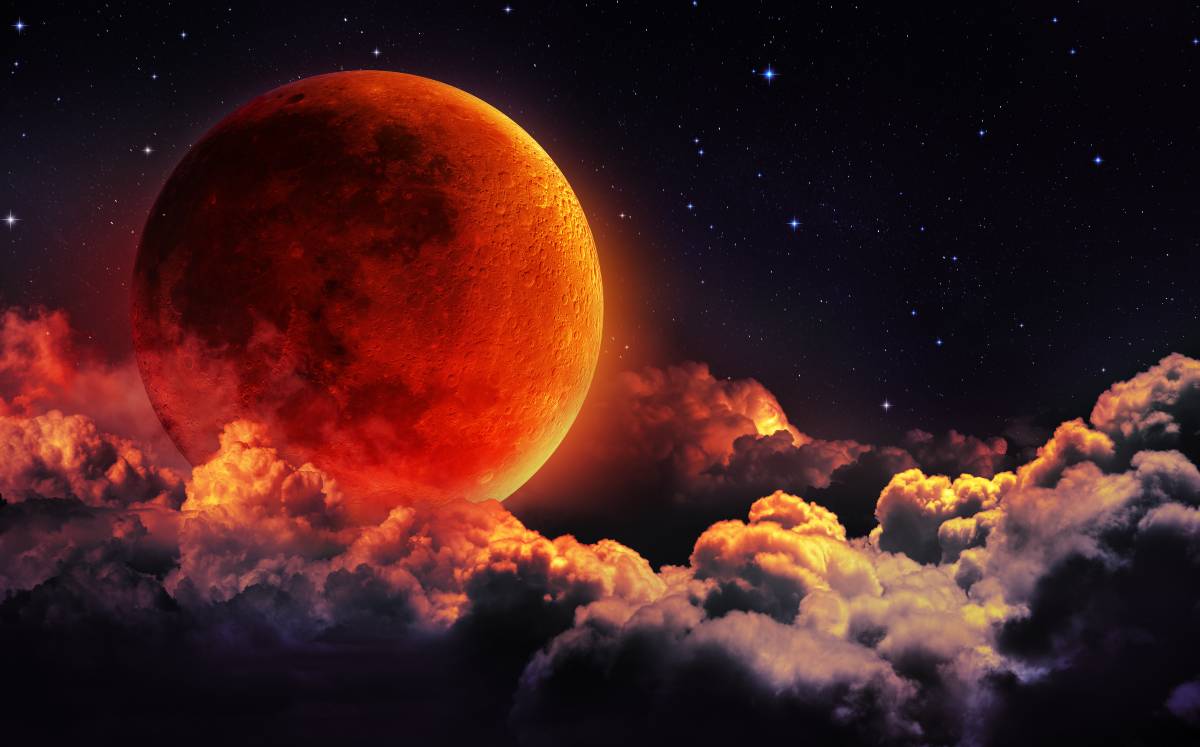 Luna de sangre (Shutterstock).