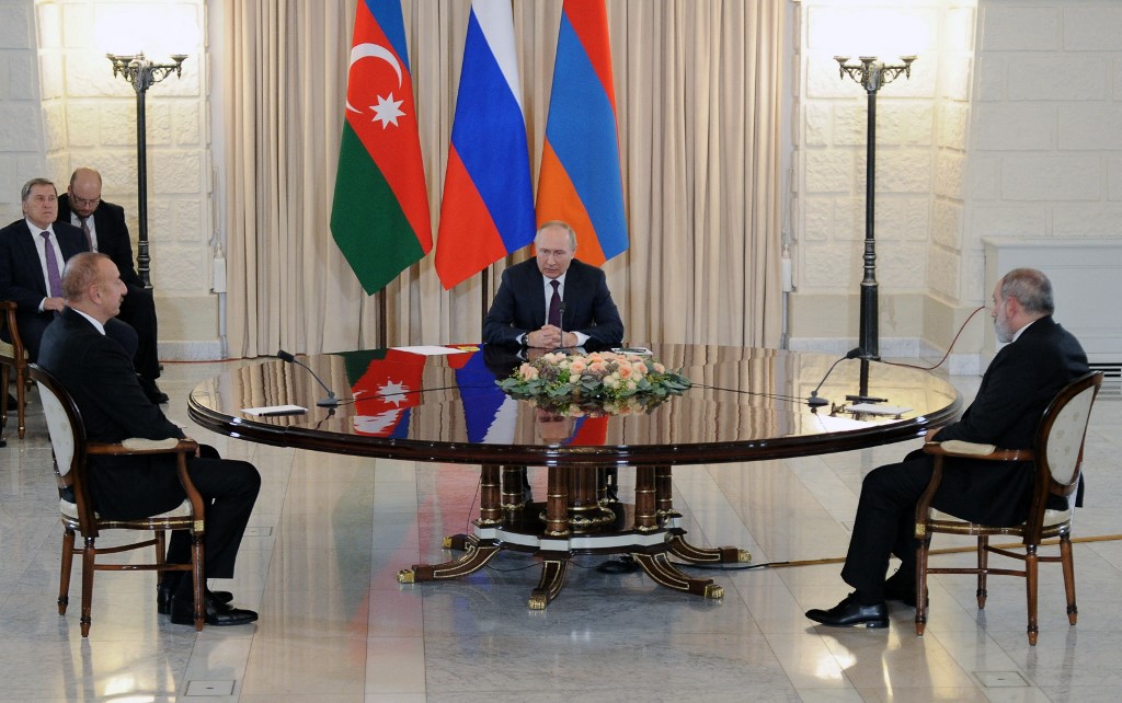Putin medió la situación en el Nagorno Karabaj. (AFP)