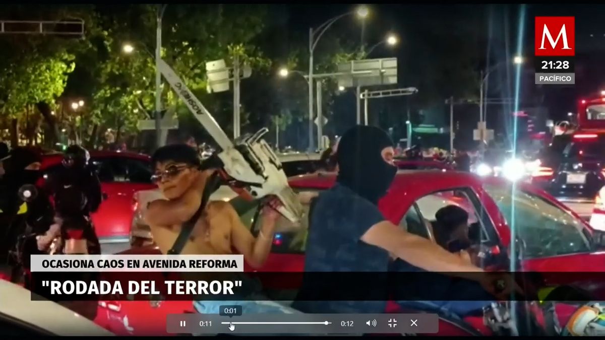Rodada del Terror genera caos vial en Paseo de la Reforma