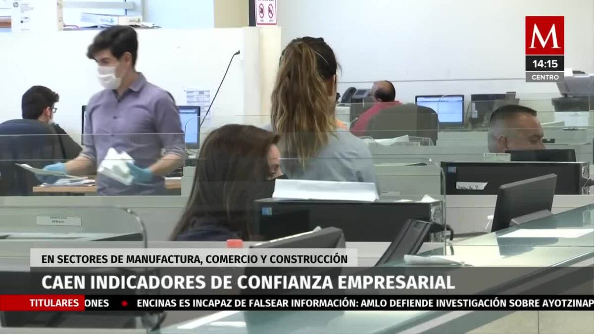 Confianza empresarial cae en manufacturas, construcción y comercio
