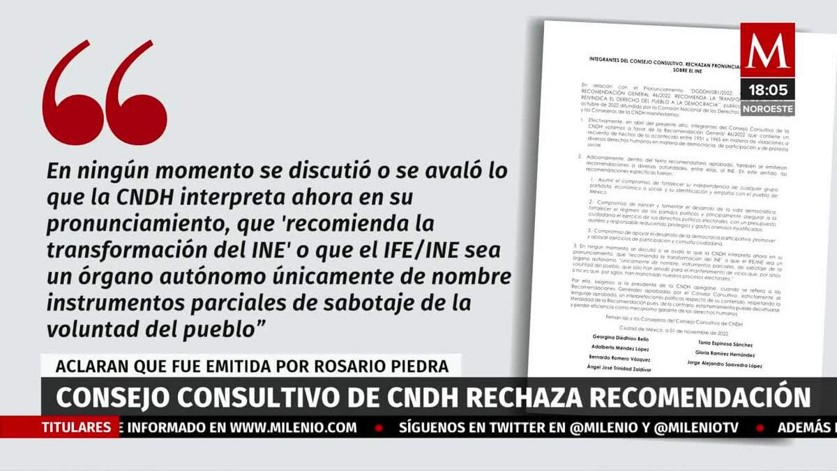 Integrantes del Consejo Consultivo rechazan pronunciamiento sobre INE