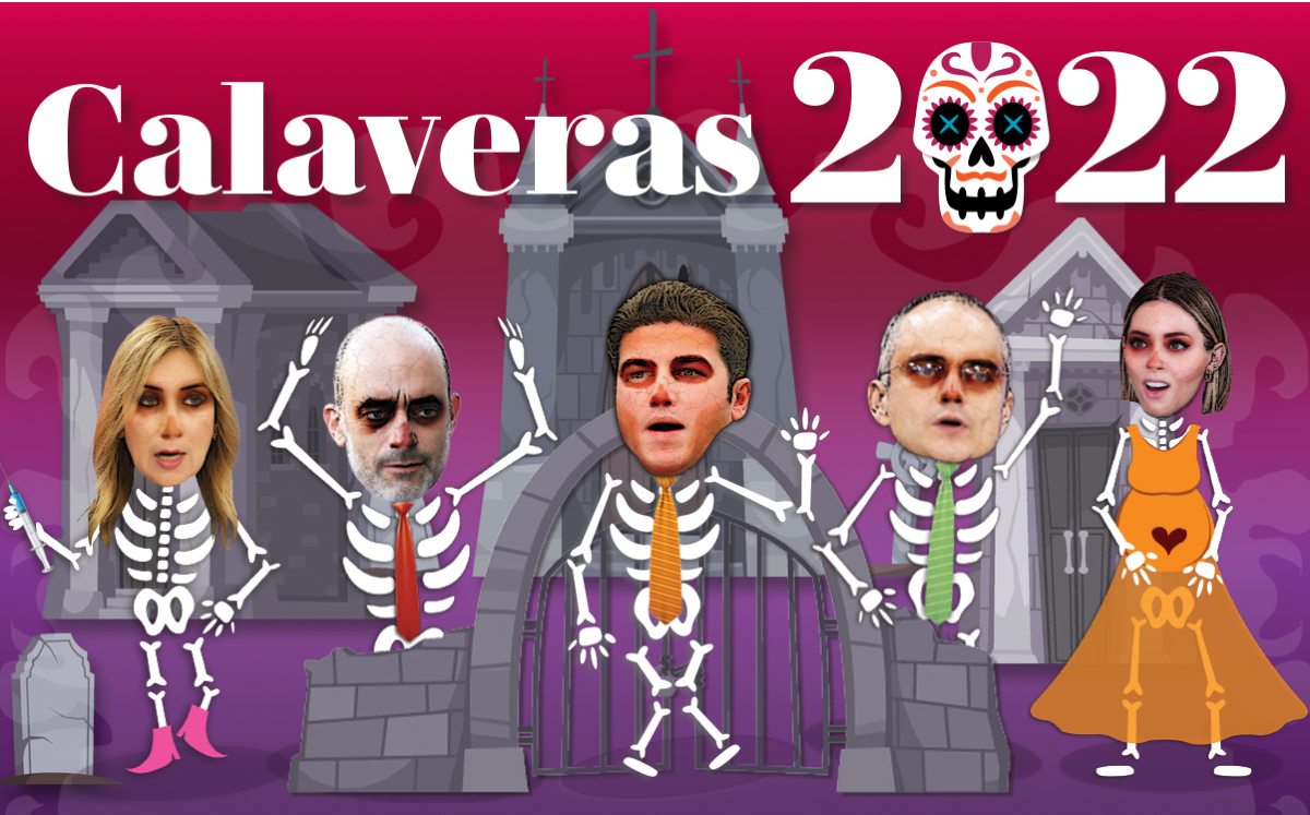 Calaveritas 2022: Políticos de Nuevo León rumbo al camposanto /  Diseño: Ricardo Laureano García