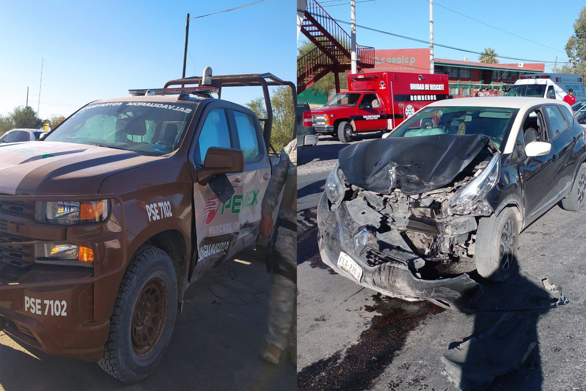 Unidad de Pemex choca a vehículo en carretera Torreón-San Pedro. | Especial