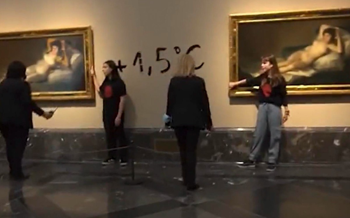 La protesta se realizó en el Museo del Prado en Madrid (EFE).