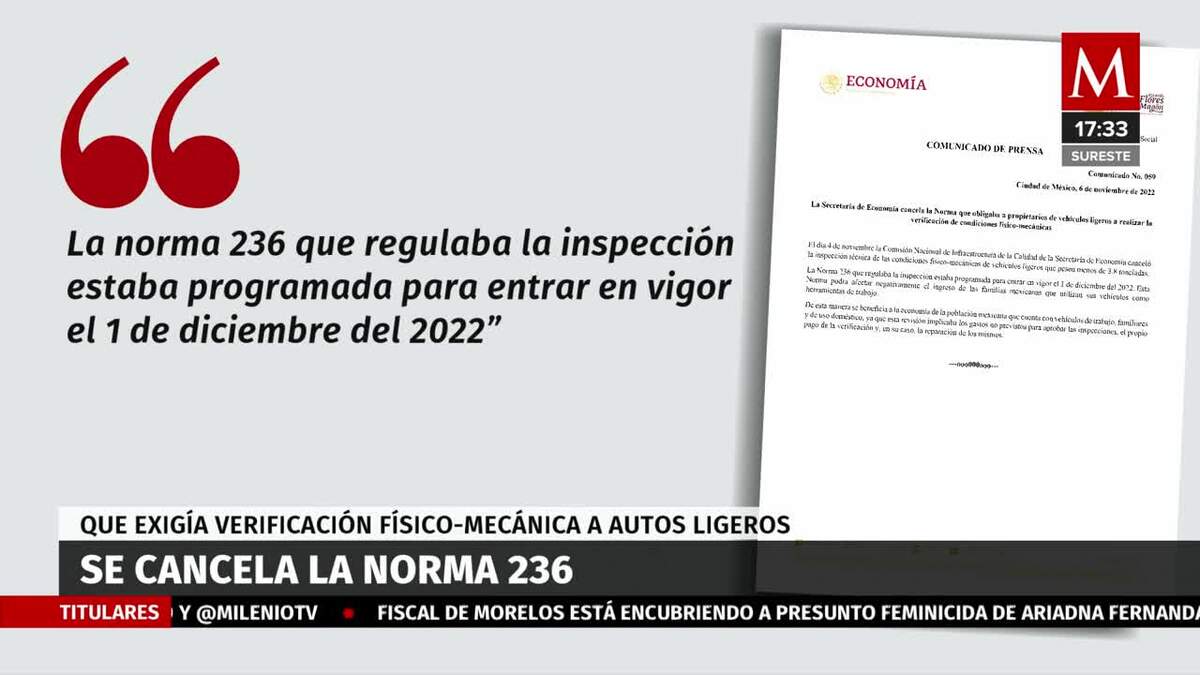 Fue cancelada la Norma 236 para nueva verificación vehicular