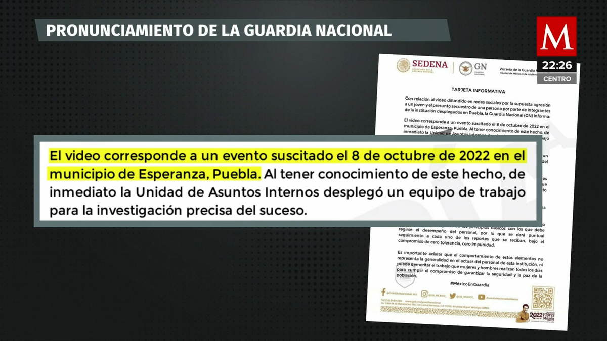 Destituyen a agentes Guardia Nacional por abuso de autoridad en Puebla
