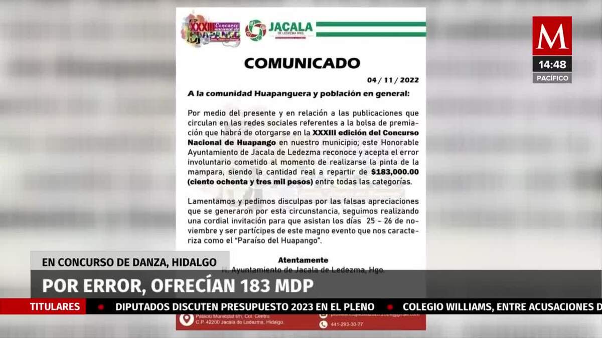 Pusieron tres ceros de más a premio por concurso de baile en Hidalgo