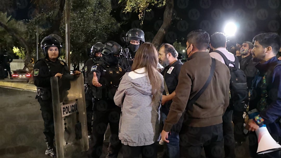 Desde las 15:00 horas, se registró la protesta a la altura de la calzada Tlalpan.