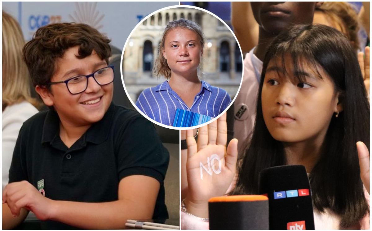 Greta Thunberg y niños activistas. / Especial