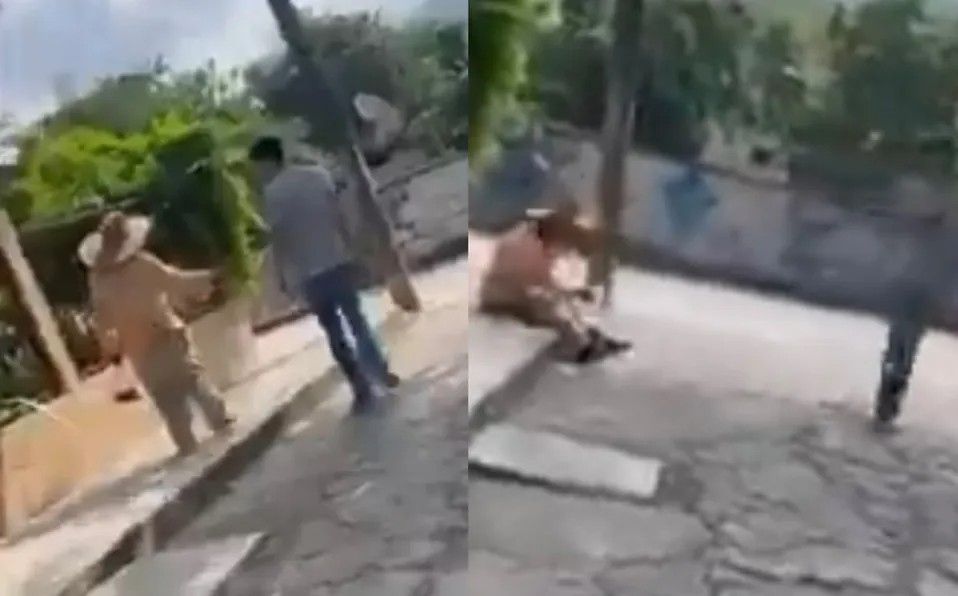 Joven golpea a adulto mayor en las calles de Huejutla