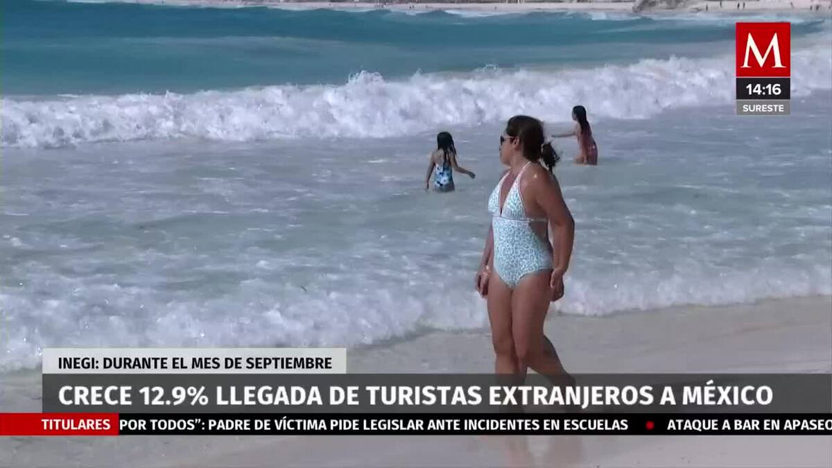 La llegada de turistas a México creció 12.9% en septiembre: Inegi
