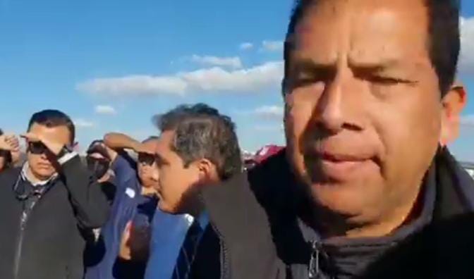 Durante la cobertura de una protesta en la autopista Arco Norte. (Especial)