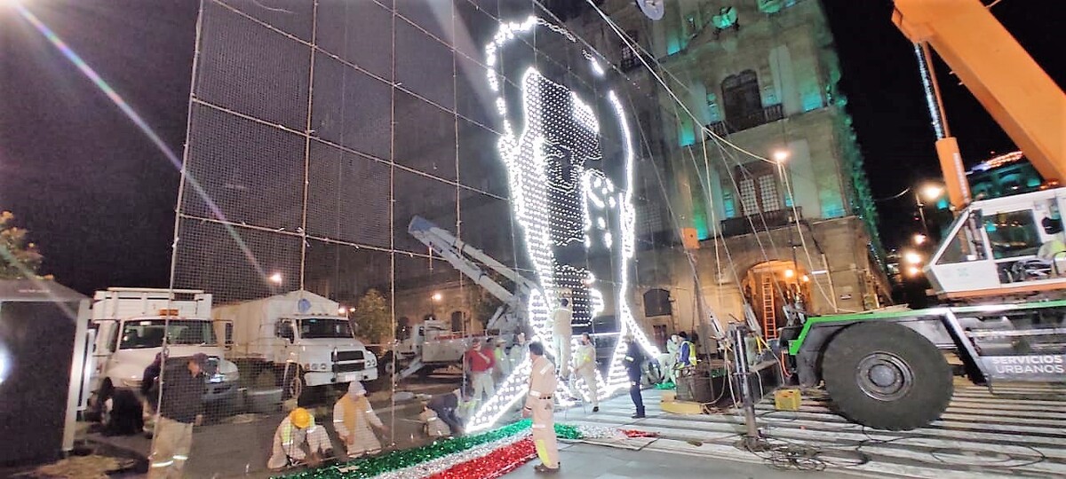 Se colocó un mosaico luminoso con la imagen de Ricardo Flores Magón | Leonardo Lugo