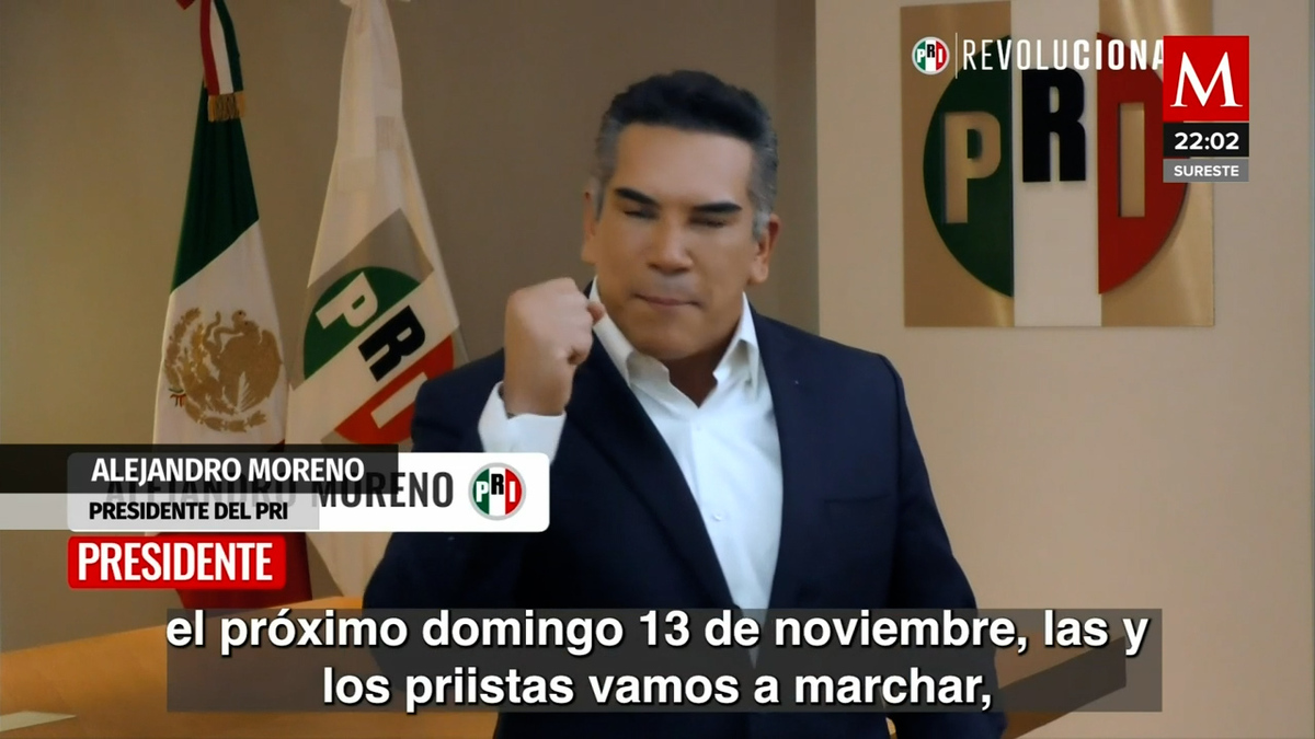 Alito' Moreno llama a militancia del PRI a marcha en defesa del INE