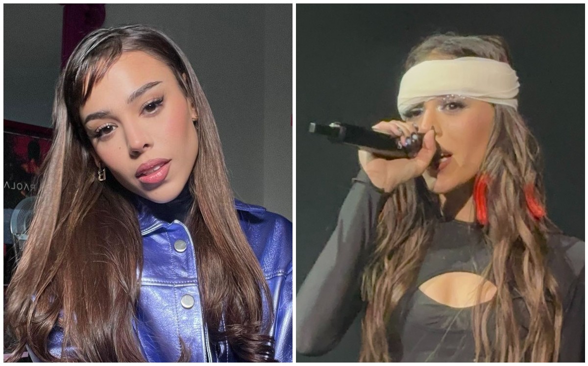 Danna Paola aparece con el ojo morado tras golpe (Instagram).