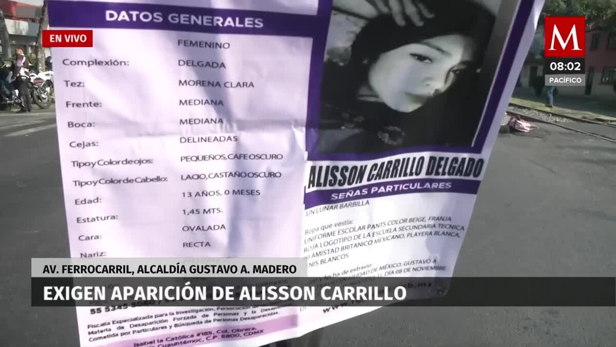Protestan en la GAM por desaparición de Alisson Carrillo