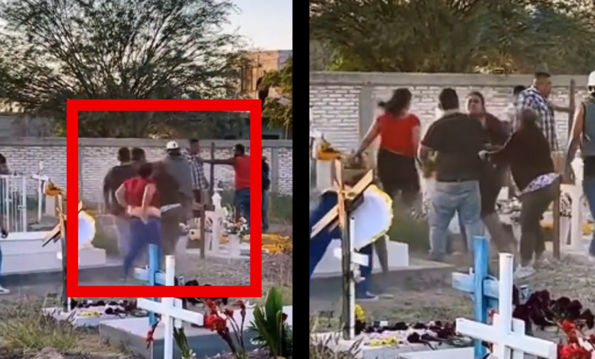 Captan pelea a golpes en pleno panteón | ESPECIAL