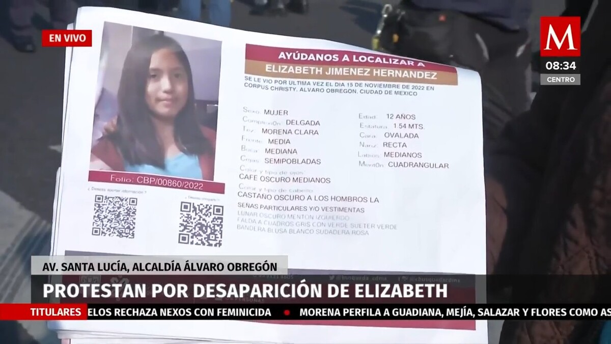 Protestan en Álvaro Obregón por desaparición de Elizabeth Jiménez