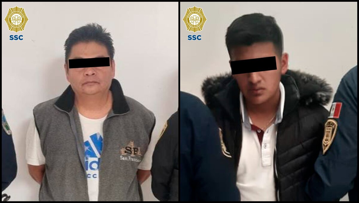 Los dos hombres fueron detenidos por elementos de la SSC. (Especial)