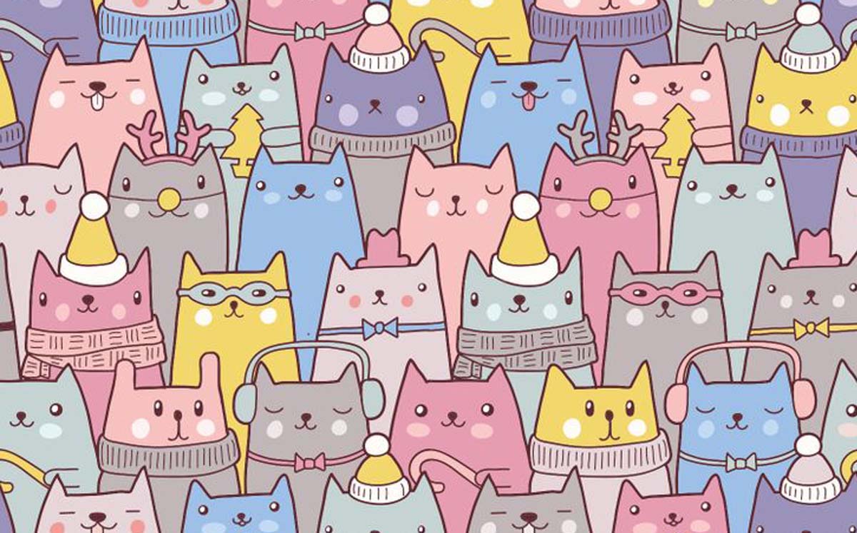 Reto visual de gatitos navideños