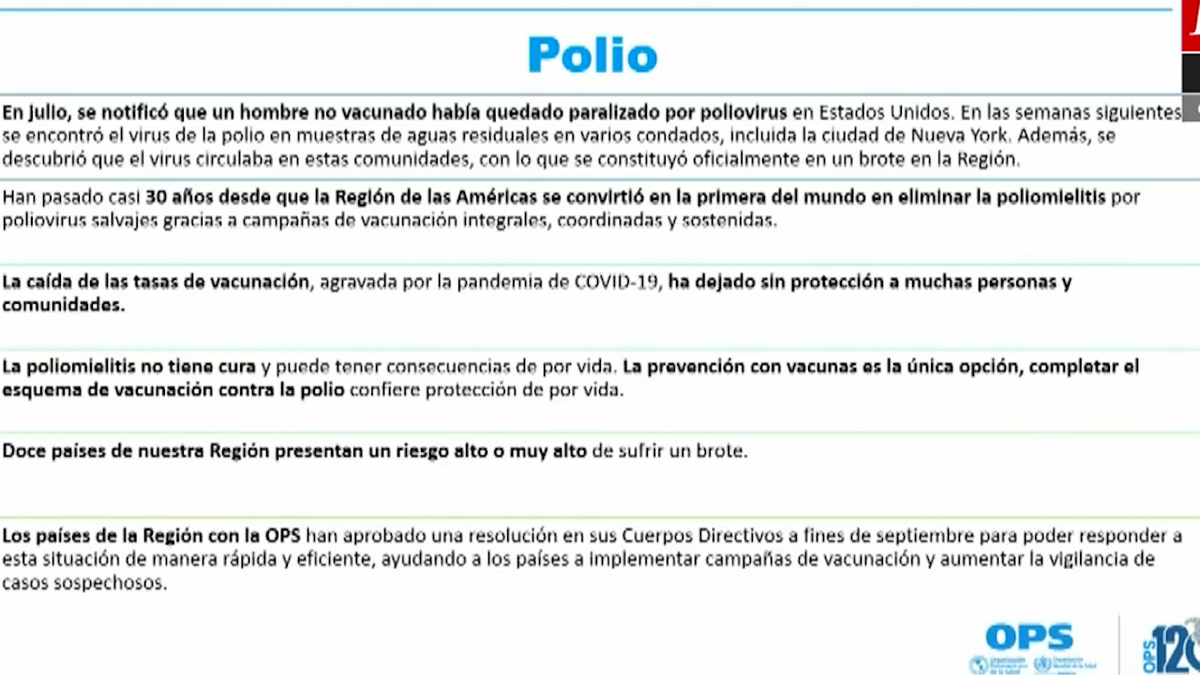 Más de 740 mil niños desprotegidos contra poliomielitis en México: OPS