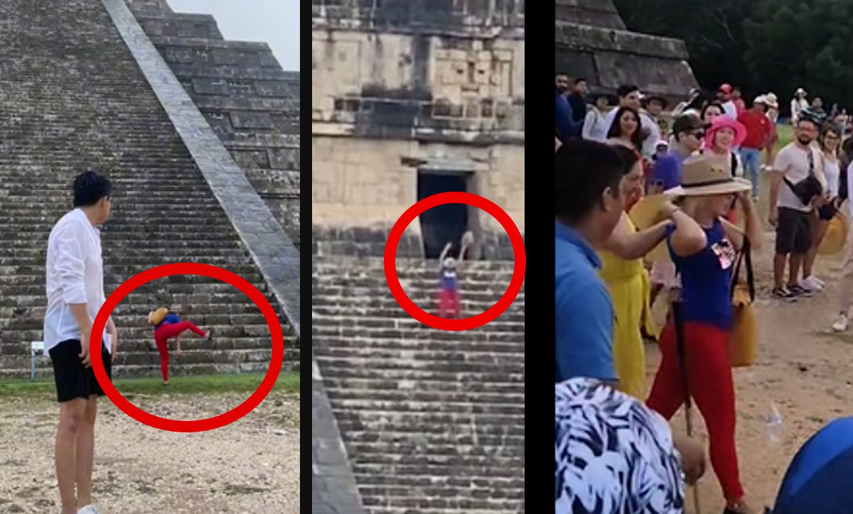 Lady Chichén Itzá; mujer sube pirámide Kukulkán y la critican | ESPECIAL