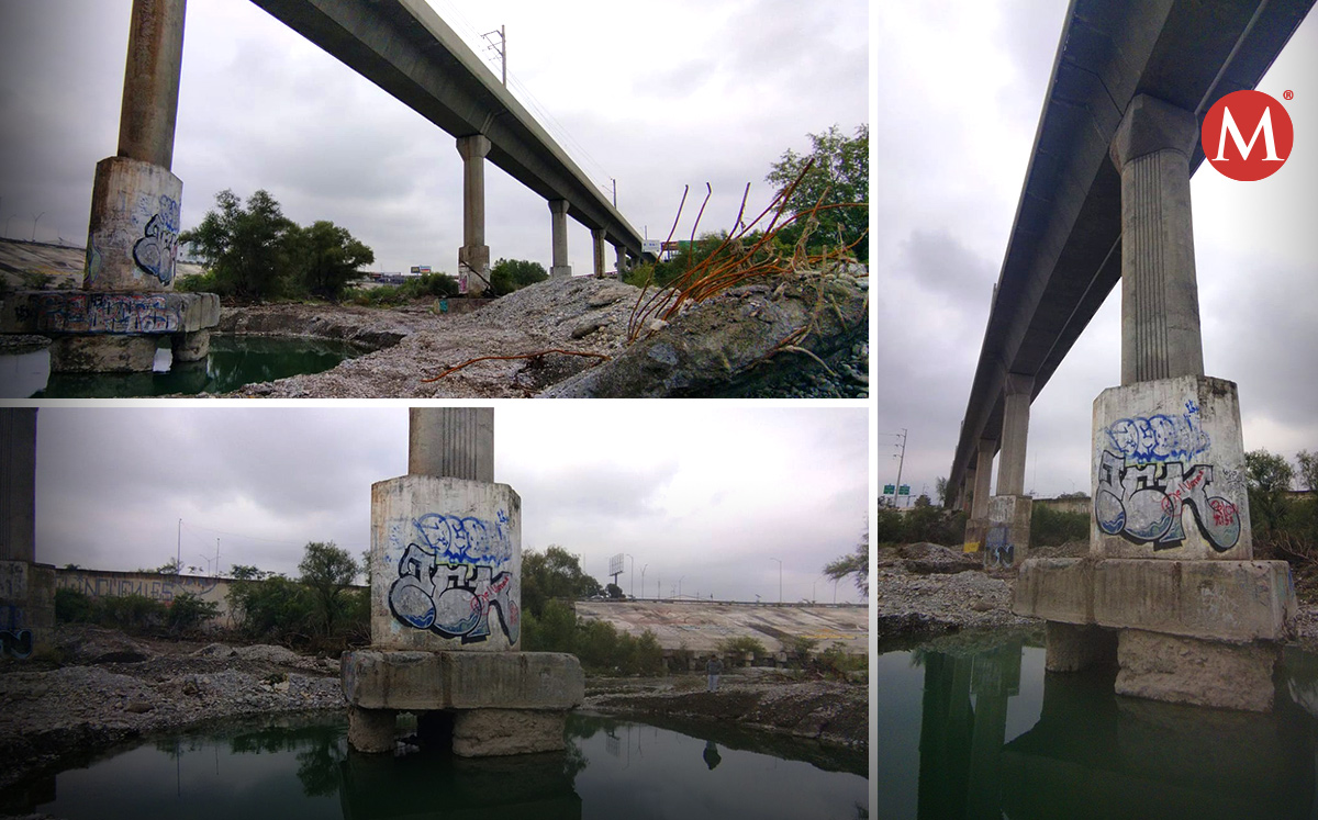 Las reparaciones de la estructura sobre el río Santa Catarina ya iniciaron. Créditos: Raúl Palacios