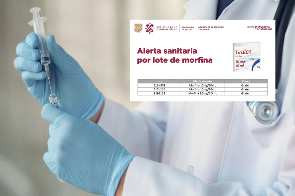La alerta fue emitida para tres lotes de morfina de la marca marca Graten.