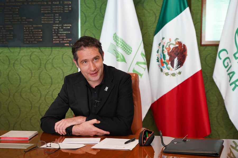 Foto del 7 de noviembre de 2022 de Bram Govaerts, director general del CIMMYT en Texcoco, Estado de México (Xinhua/Zhu Yubo)