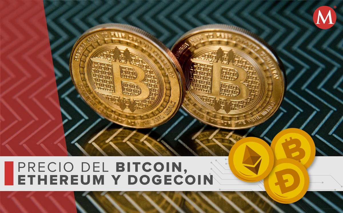 Precio del bitcoin, ethereum y dogecoin. Foto: (AFP)