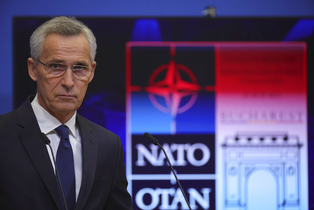 Los aliados de la OTAN han proporcionando un apoyo militar sin precedentes, dijo el secretario general. | AP