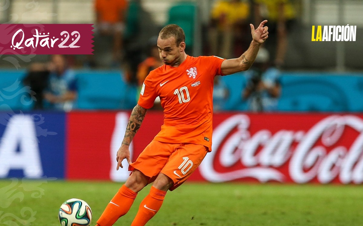 Wesley Sneijder admitió que no era penal la de Robben ante México en 2014 (Imago7)