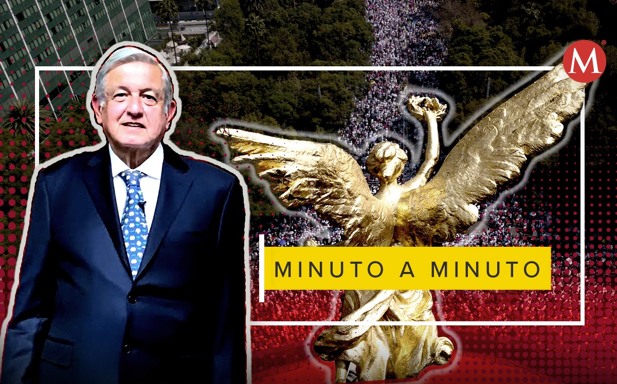 Marcha en apoyo del presidente López Obrador en la Ciudad de México. | Diseño