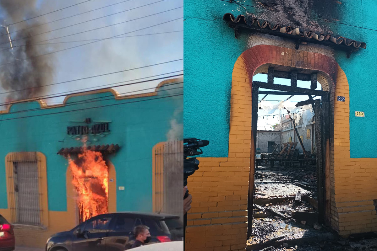 Corto circuito provoca incendio al interior de un bar en la zona centro de Saltillo. | Especial