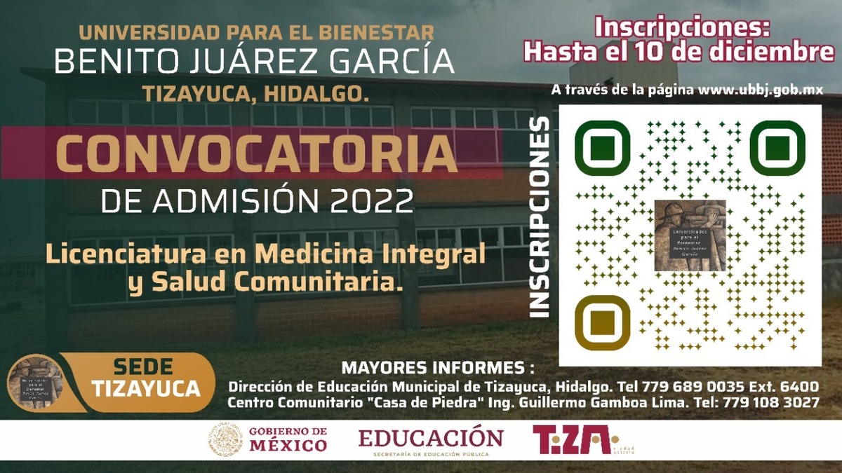 Convocatoria de ingreso a la Universidad del Bienestar Benito Juárez García, plantel Tizayuca (Cortesía)
