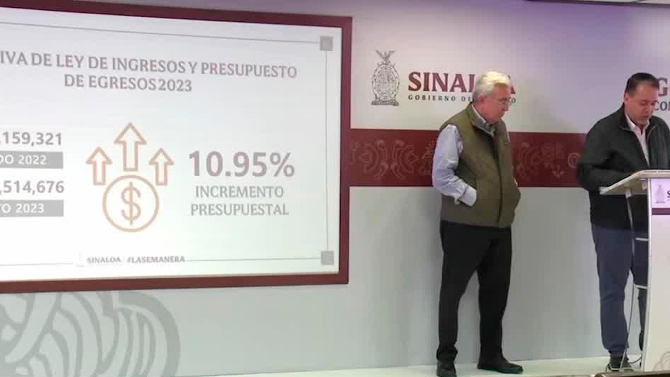 El Gobernador de Sinaloa, desglosa su presupuesto para 2023