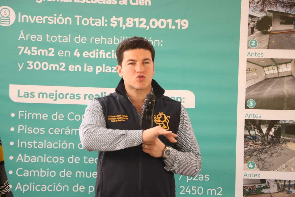El gobernador Samuel García Sepúlveda presumió que los delitos de alto impacto han ido a la baja. Foto: Raúl Palacios